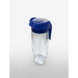 1500 ml Kapaklı Cam Sürahi | Desenli Cam Pitcher | Su Limonata ve Içecek Sürahisi - Mavi - 1,5 lt