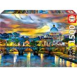 1500 Parça Puzzle Aziz Petrus Bazilikası ve Sant'angelo Köprüsü - 19617