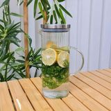 1500ML Metal Kapaklı Line Borosilikat Cam Yağlık & Sürahi – Şık, Dayanıklı ve Sağlıklı