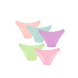 1501 Kalpli%100 Pamuklu 5'li Kadın Bikini Külot Paketi, V3- Açık Mix, XL