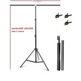 150*200 cm T Stand Bar Fon Perde Pvc Background Backdrop Çekim Standı T-Shape 1.5X2M