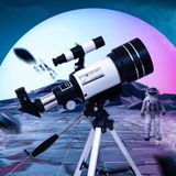 150X Profesyonel Astronomik Uzay-Doğa Gözlem Teleskobu Eğitici-Öğretici Yüksek Çözünürlüklü Teleskop - Beyaz - Siyah
