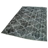 150x243 cm Geometrik Halı Siyah Geometrik Yün El Dokuma Modern Geometrik Etnik Eskitme Desenli Boho Oturma Odası Salon Yolluk Koridor Mutfak Halısı