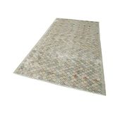 150x284 cm Kareli Kilim Yeşil Kareli Yün El Dokuma Modern Geometrik Etnik Eskitme Desenli Boho Oturma Odası Salon Yolluk Koridor Mutfak Halısı