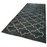 150x372 cm Geometrik Halı Siyah Geometrik Yün El Dokuma Modern Geometrik Etnik Eskitme Desenli Boho Oturma Odası Salon Yolluk Koridor Mutfak Halısı