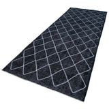150x416 cm Geometrik Halı Siyah Geometrik Yün El Dokuma Modern Geometrik Etnik Eskitme Desenli Boho Oturma Odası Salon Yolluk Koridor Mutfak Halısı