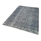 151x213 cm Kareli Kilim Mavi Kareli Yün El Dokuma Modern Geometrik Etnik Eskitme Desenli Boho Oturma Odası Salon Yolluk Koridor Mutfak Halısı