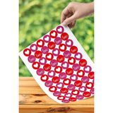 152 Adet 2,5 cm Yuvarlak Yapışkanlı Kalp Love Kırmızı Pembe Sticker Etiket Hediye Paketleme Parti