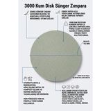 152 mm 3000 Kum Disk Sünger Zımpara 1 Adet - Islak Kuru Esnek Oto Pasta Cila ve Hassas Pürüz Alma Padi