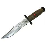 1522 Haki Bıçağı 30Cm - Tırtıklı Sırt, Kılıflı