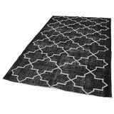 152x241 cm Geometrik Halı Siyah Geometrik Yün El Dokuma Modern Geometrik Etnik Eskitme Desenli Boho Oturma Odası Salon Yolluk Koridor Mutfak Halısı