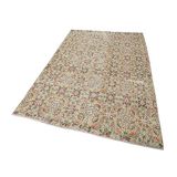 153x247 cm Kareli Kilim Bej Kareli Yün El Dokuma Modern Geometrik Etnik Eskitme Desenli Boho Oturma Odası Salon Yolluk Koridor Mutfak Halısı