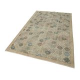 153x261 cm Kareli Kilim Bej Kareli Yün El Dokuma Modern Geometrik Etnik Eskitme Desenli Boho Oturma Odası Salon Yolluk Koridor Mutfak Halısı