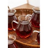 15528 Keyfi Ala 6'Lı 200 Ml Borosilikat Cam Kulplu Çay Bardağı Seti