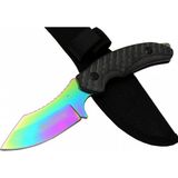 156A Renkli Gökkuşağı Kamp Çakı Bıçağı 19 cm - Kılıflı