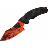 156B Turuncu Desenli Kamp Çakı Bıçağı 19 cm - Kılıflı - Renkli