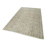 157x256 cm Kareli Kilim Bej Kareli Yün El Dokuma Modern Geometrik Etnik Eskitme Desenli Boho Oturma Odası Salon Yolluk Koridor Mutfak Halısı
