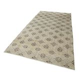 158x324 cm Kareli Kilim Bej Kareli Yün El Dokuma Modern Geometrik Etnik Eskitme Desenli Boho Oturma Odası Salon Yolluk Koridor Mutfak Halısı