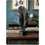 15cm-31cmlik ebatlarda kırılmaz polyester,tüy desenli kaideli biblo a-1046b