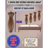 15CM Cnc Kesimli Koltuk Baza Ayağı - NATUREL AHŞAP