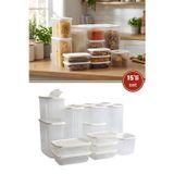 15’Li Buzdolabı Düzenleyici Set, Buzluk Dondurucu Buzdolabı Erzak Saklama Kabı 15’Li Set (16 Litre)