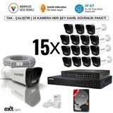 15'Li Ip Kamera-Poeli-5Mp-Ultra Hd-4K 1920 Çözünürlük-Sesli-Gece Renkli Görüş-İnsan Ve Plaka Algılamalı Set