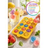 15’Li Silikon Çiçek Buz Kalıbı Renkli Buzluk Esnek Kolay Çıkarma Bpa Free Buz Yapıcı
