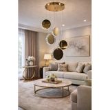 15Lik Ayna Gold Modern 5Li Kristal Sarkıt Avize