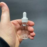15Ml Beyaz Plastik Kapaklı Şeffaf Cam Damlalıklı Şişe , 15 Cc Saydam Cam Damlalıklı Şişe x 6 Adet