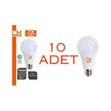 15w E27 Duy 4000k Gün Işığı Led Ev Ampulü 10'lu Paket