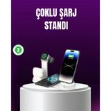 15W Hızlı Şarj Destekli 4’Ü 1 Arada Kablosuz Şarj İstasyonu Mir30806120