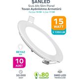 15W Tasarruflu LED Yuvarlak Beyaz Işık Sıva Altı Slim Panel Tavan Aydınlatma Armatürü-10 Adettir