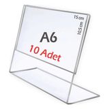 15x10,5 cm A6 L-Tipi Yatay Şeffaf Föylük Menü Fiyatlık Broşürlük Etiketlik (10 Adet)