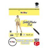 15X15 CM eskiz kara kalem çizim defteri 200 gr 40 sayfa HERBOY