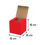 15x15x15 - 100 Adet - Kırmızı Kilitli E Ticaret Karton Kargo Kutusu Ofset Red Chrome 100 Adet