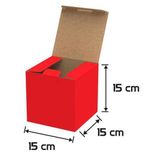 15x15x15-25 Adet - Kırmızı Kilitli E Ticaret Karton Kargo Kutusu (OFSET RED CHROME)