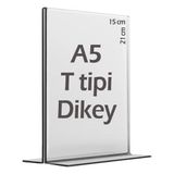 15x21 cm A5 T-Tipi Dikey Şeffaf Föylük Pleksi Fiyatlık Menü Broşürlük Etiketlik Kafe Restorant Beyaz eşya mobilya mağazaları için sunum sehpası