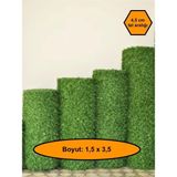 1,5x3,5 Metre Çim Çit, Bahçe Çiti, Dekoratif Telli Çit, Yapay Çim Çit