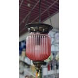 15X55CM Pirinç Cam Sarkıtmalı Avize Otantik Ev Dekorasyon Aydınlatma Otantik Tarz Renkli 1 Adet