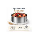 16-30 cm Arası Ayarlanabilir Kek Kalıbı,Paslanmaz Çelik Pasta Çemberi,Profesyonel Pasta Kalıbı Gümüş Inox