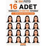 16 Adet 5x6 cm Biyometrik Vesikalık Fotoğraf | Ehliyet ve Kimlik