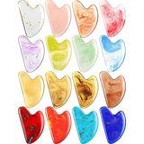 16 Adet Gua Sha Yüz Aletleri, Guasha Aracı Yüz Gua Sha Taş Yüz Şekillendirme Aracı Guasha Aracı Yüz Masaj Aletleri Vücut Spa Akupunktur İçin Yüz Masajı Kas Gerginliğini Gidermek Şişlik