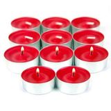 16 Adet Kirmizi Tea Light Yuvarlak Mum