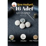 16 Beyaz Adet İpli Düğme Kırlent ve Yastık için 2 Cm | İğne Hediyeli, Mobilya Uyumlu, Standart Ölçü, Rattan Takımlar için, Bahçe Mobilyaları için