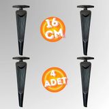 16 cm Metal Klas Koltuk Ayağı Mobilya Ayağı Ünite Ayağı Konsol Ayağı Puf Berjer Ayağı (4 Adet) - Siyah