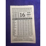 16 Ekim 2001 Takvim Yapragi - Nostalji Koleksiyonluk Takvim Yapragi