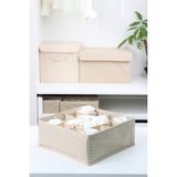 16 Gözlü Çekmece Içi Dolap Çorap / Iç Çamaşırı Katlanabilir Düzenleyici Organizer Kutu 28X28X12 cm - Ahşap Rengi