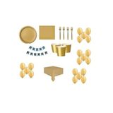 16 Kişilik Gold Altın Doğum Günü Parti Malzemeleri Konsepti Seti Süs, 89562326459626