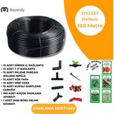 16 mm 100 Metre Deliksiz Damlama Sulama Hortumu Seti 13’li Set - Belirtilmemiş