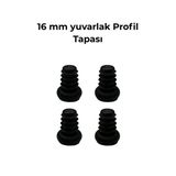 16 Mm İç Yuvarlak Tapa Sehpa Sandalye Masa İçe Geçme Profil Boru Tapası (Kelebek) (4 Adet) Siyah